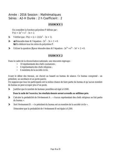 Bac Maths Serie A Et H By Tehua Pdf