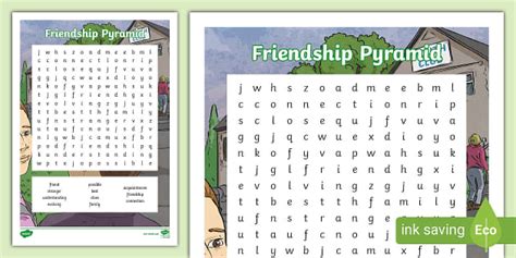 Friendship Pyramid Word Search L Enseignant A Fait