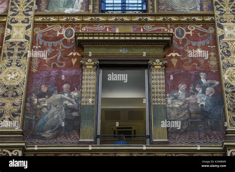 Ornately Painted And Decorated Facades Of The Palazzo Sciarra Galleria