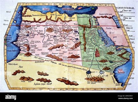 Mapa Del Siglo Th De Libia Basado En El Mapa De Ptolomeo Del Siglo