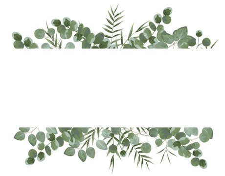 Watercolor Greenery Border Cliparttropical Leavesgreen - Etsy - Clip ...