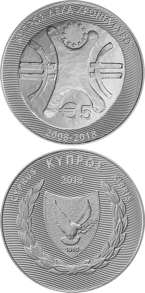 Silver 5 euro coins. The 5 euro coin series from Cyprus