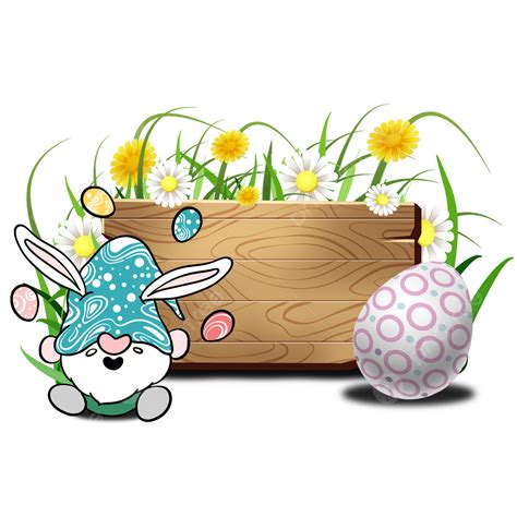 Easter Gnome Meadow Easter Gnome Grass Png Transparent Clipart Image