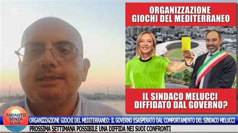 ORGANIZZAZIONE GIOCHI DEL MEDITERRANEO IL GOVERNO DIFFIDA IL SINDACO