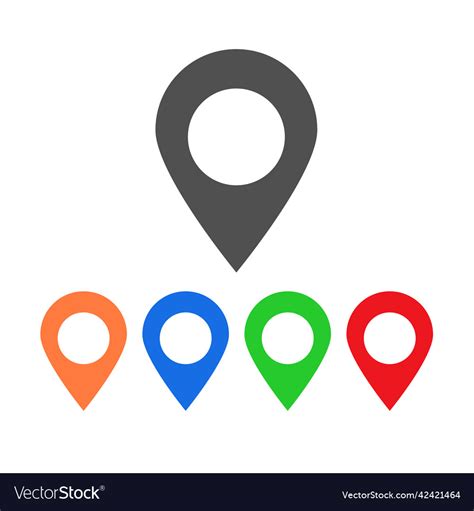 A set of colorful map pin icons Royalty Free Vector Image