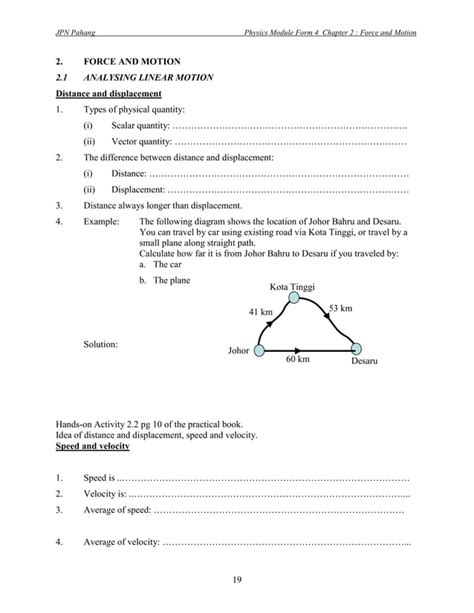 Spm Physics Form 4 Forces And Motion Pdf