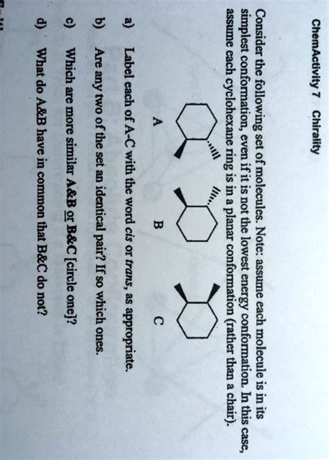 Solved Jii Each The Chem Activity Conformation Cyclohexane Following