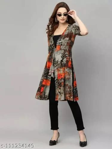 Multicolor Floral Print Open Front Rayon Shrugs At Rs Piece In Jaipur