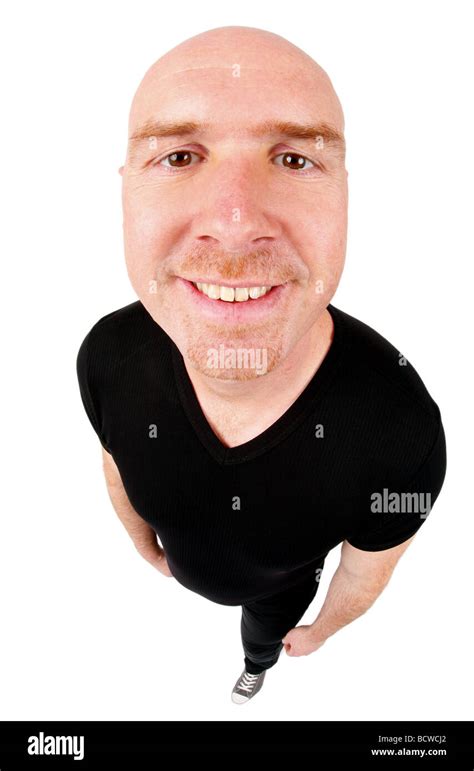 Bald Headed Man Grinning Into The Camera Stock Photo Alamy