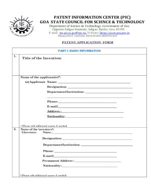 Fillable Online Patent Application Form I Docx Fax Email Print PdfFiller