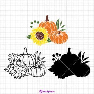 Pumpkin With Sunflower Svg Fall Pumpkin Svg Fall Svg Cut File