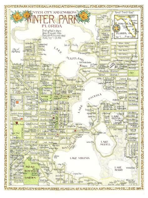 Winter Park, Florida Map - Etsy