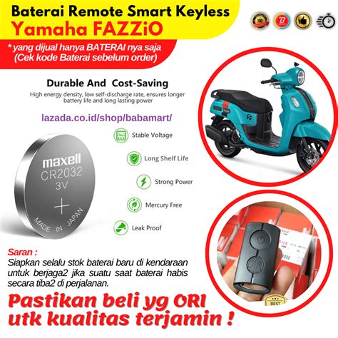 BATERAI REMOT MOTOR YAMAHA FAZZIO SMART KEYLESS ENTRY ORIGINAL Lazada