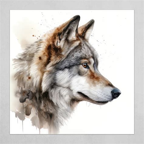 Wolf Watercolor Painting