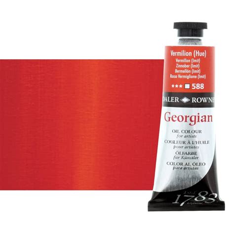 Daler Rowney Georgian Oil Color 38ml Tube Vermilion Hue Jerry S