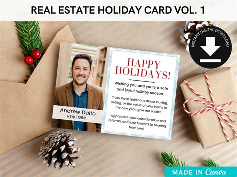 Real Estate Holiday Card Real Estate Christmas Card Real Estate