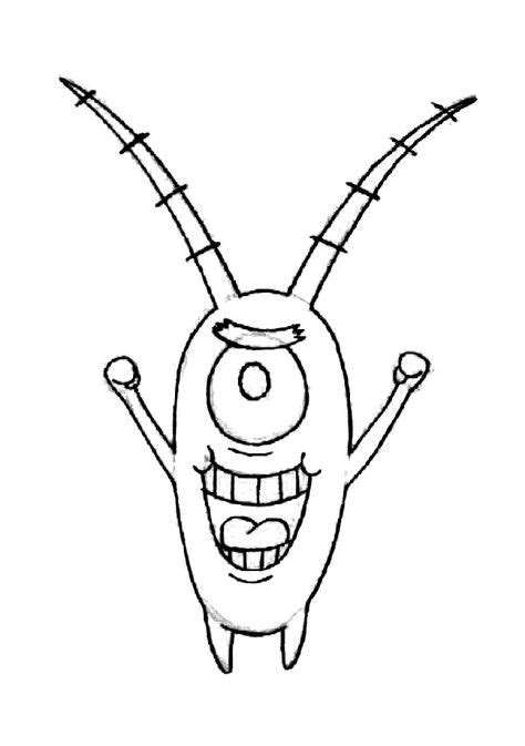 The Spongebob Plankton As Plank Ton Coloring Page Cartoon Coloring