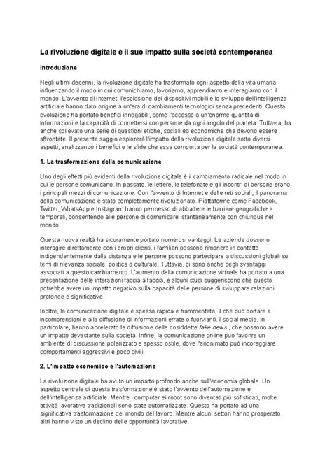 La rivoluzione digitale e il suo impatto sulla società contemporanea