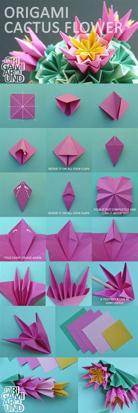 Origamiaround “ How To Make An Origami Venus Kusudama Cactus Tutorial