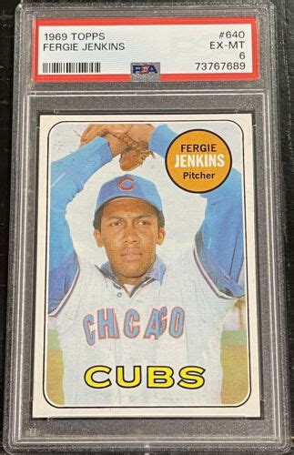 Topps Fergie Jenkins Just Graded Psa Ex Mt Ferguson Cubs