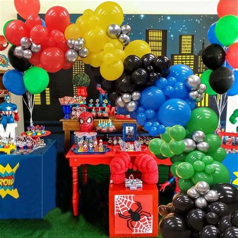 Kit De 152 Guirnaldas De Globos Rojos Azules Y Amarillos Con Globos