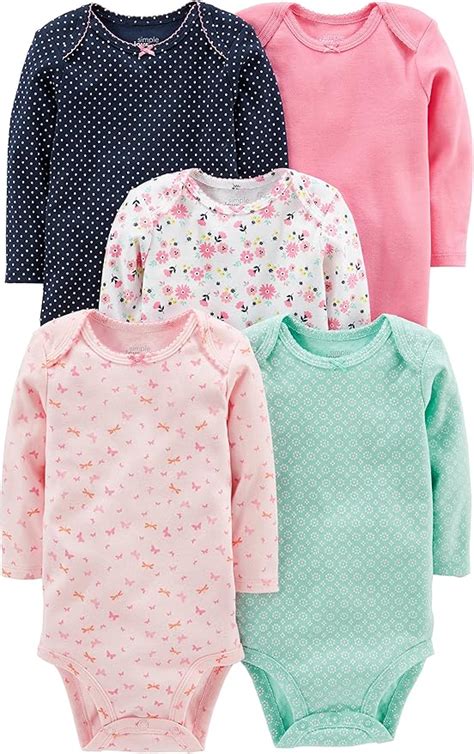 Amazon Simple Joys By Carter S Baby 5 Pack Long Sleeve Bodysuit