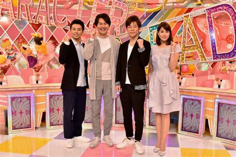 （左から）ピース綾部、南原清隆、陣内智則、永島優美フジテレビアナウンサー。 アルピー平子とジャンポケ斉藤がキャラで熱弁、南原「気楽に笑える