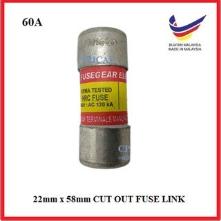 FUSEGEAR 30A 60A HRC Fuse Link Cut Out Fuse Buatan MALAYSIA Shopee