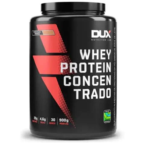 Whey Concentrado 900g DUX Chocolate Branco Whey Store Suplementos