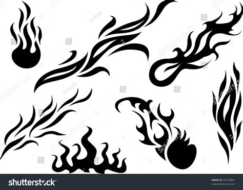 Tattoo Fire Flame Stock Vector (Royalty Free) 95155804 | Shutterstock