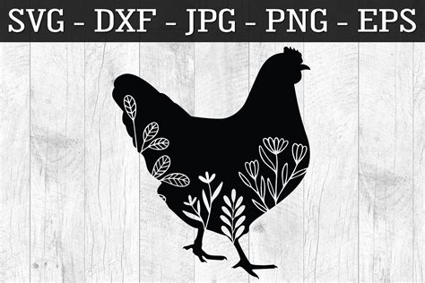 Chicken Silhouette Svg Floral Chicken Silhouette Svg Clipart 424133