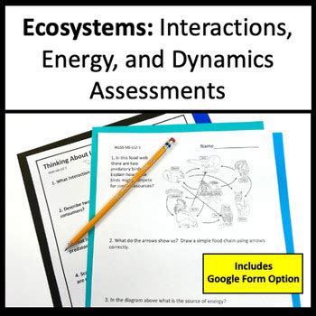 Ecosystems Assessments For Middle School Science Quiz NGSS MS LS2