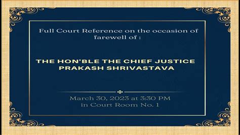 Full Court Reference On The Farewell Of The Hon Ble The Chief Justice