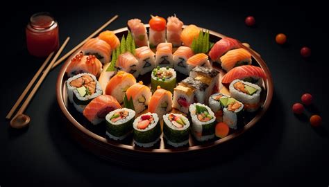 Premium Ai Image Tasty Sushi Professional Advertisement Photoshoot