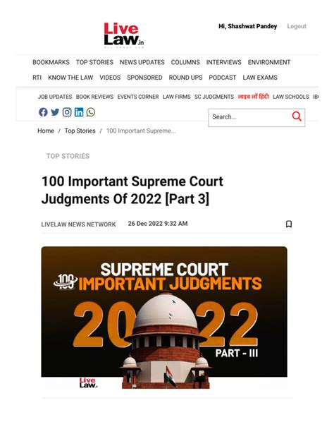 100 Important Supreme Court Judgments of 2022 (Part 3) | Download Free ...