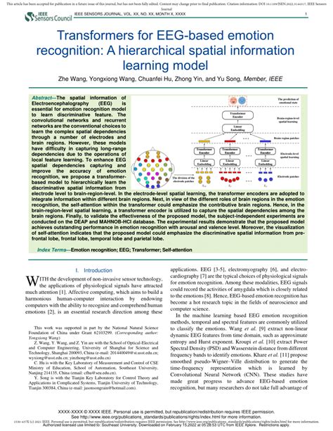 Pdf Transformers For Eeg Based Emotion Recognition A Hierarchical