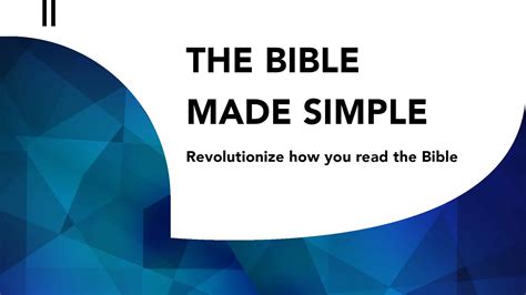 The Bible Made Simple Schweitzer Church