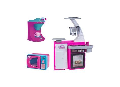 Kit Cozinha Infantil C Microondas Cafeteira Fog O Geladeira Em