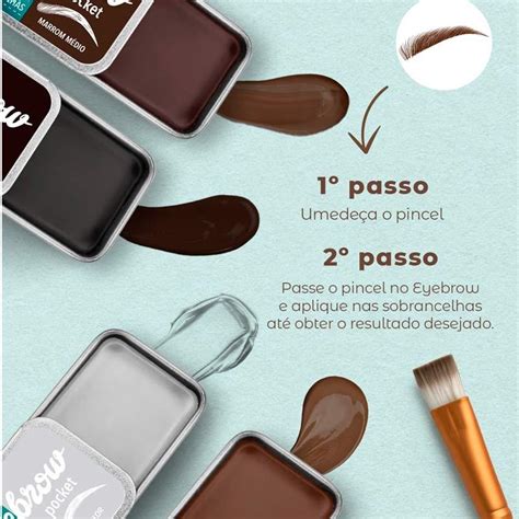 Creme Para Sobrancelhas Eyebrow Pocket Vivai Marrom Escuro Mais