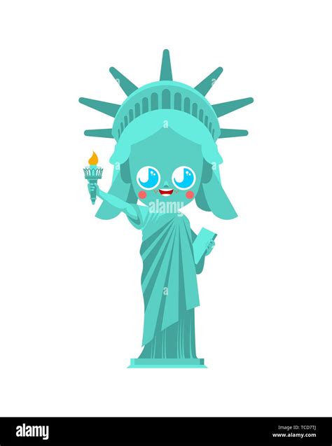 Kawaii Cute Statue Of Liberty Funny Landmark United States Kids