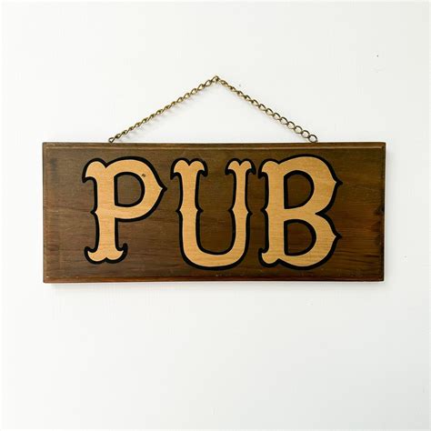 Vintage Hand Painted Pub Sign for Home Bar Wooden Pub Sign - Etsy