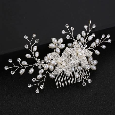 Pentes De Cabelo De Prata De Strass P Rola Cabelo Casamento J Ias De