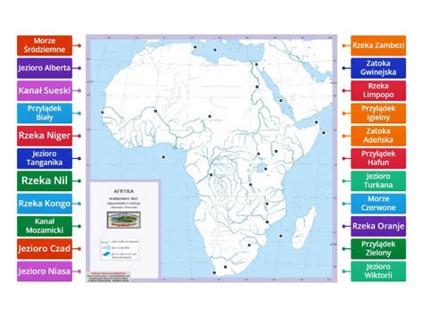 Mapa Fizyczna Afryka Rysunek Z Opisami
