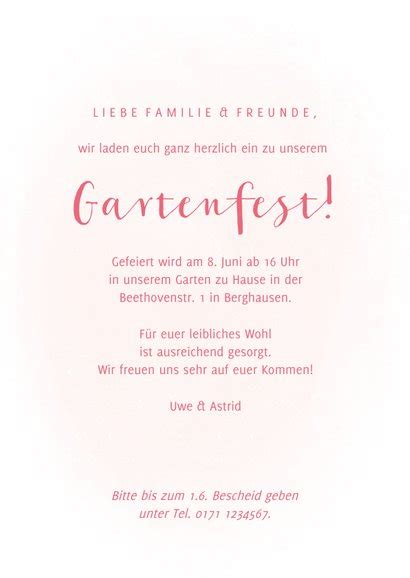 Einladung Zum Gartenfest Gie Kanne Mit Blumen Send A Smile