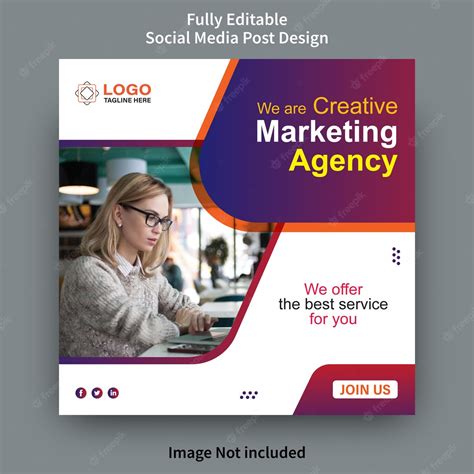 Premium Vector Creative Social Media Post Design That Says Marketing