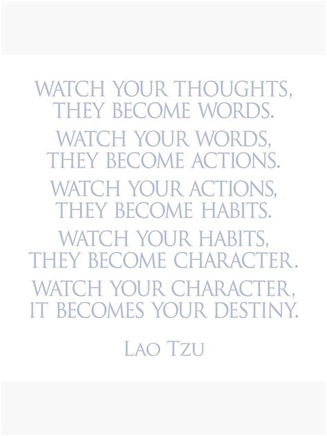 Lao Tzu Watch Your Thoughts Poster By Randycoffey Redbubble