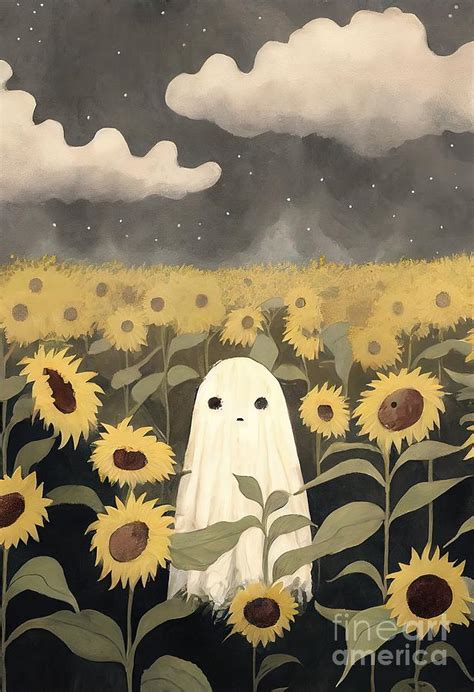 Sunflower Ghost Painting By N Akkash Pixels