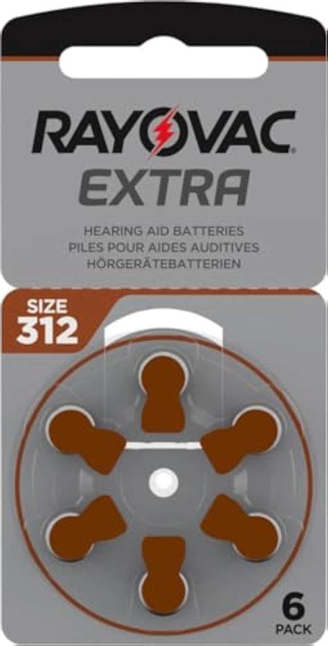 Rayovac Extra Advanced Hearing Aid Batteries Size Brown Tab Pr