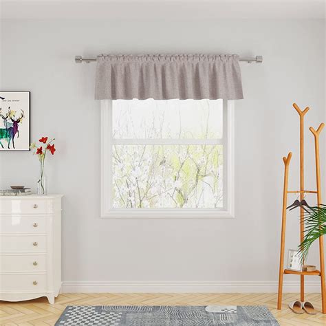 Amazon.com: Beige Valance Curtains 18 inches Long Linen Textured ...