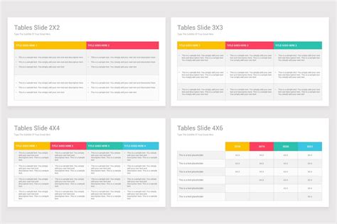 Powerpoint Tables Design Template Creative Presentation Templates